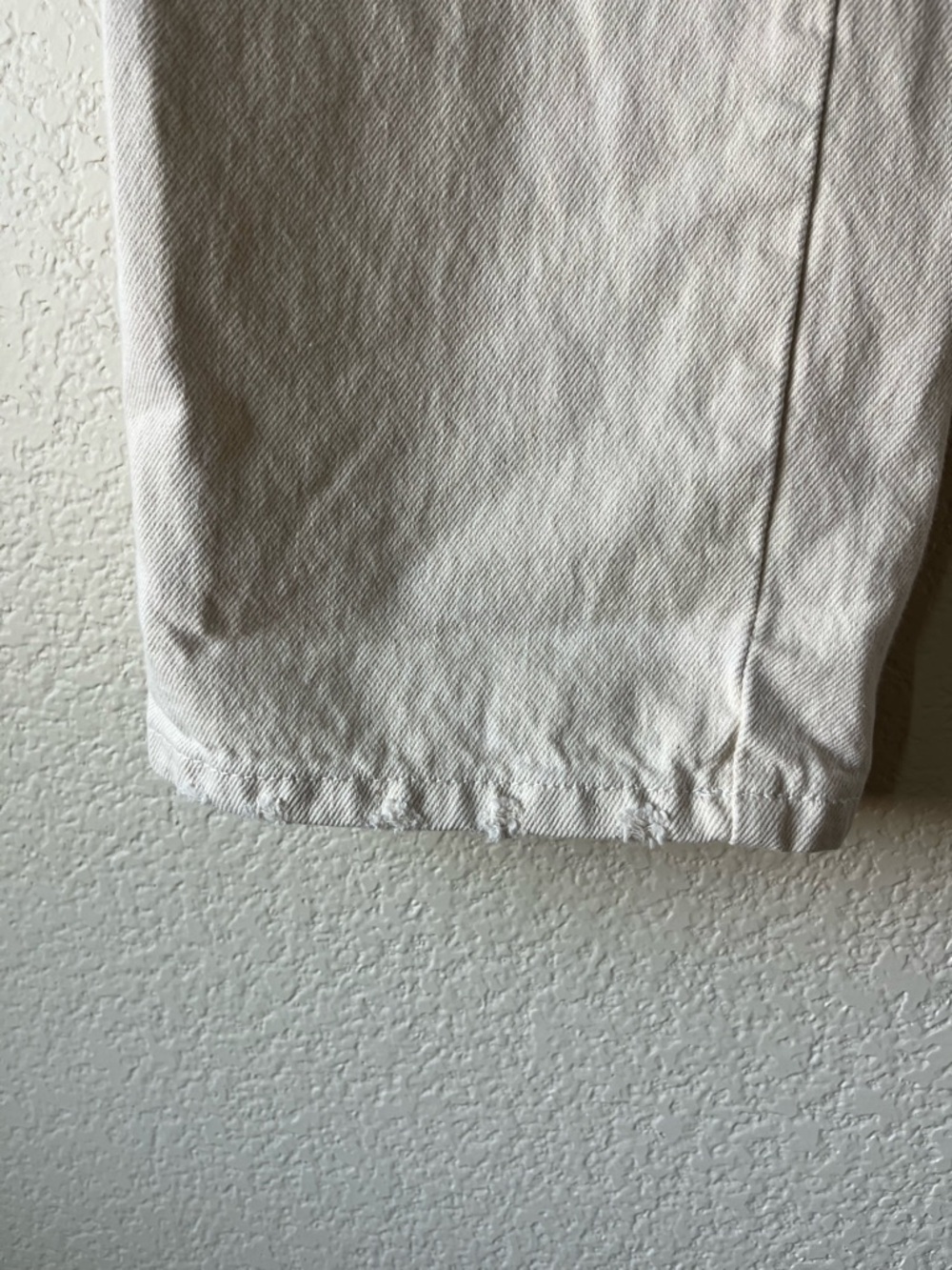 BDG Cream High Rise Carpenter Distressed Wide Leg Jeans with Utility Pockets - Picture 8 of 11